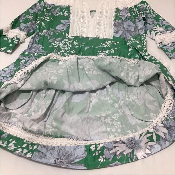 Tuckernuck Green Pippa Flora Fringe Mini Dress Size Small - Picture 6 of 10